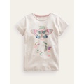 Boden Logo Educational T-shirt - Oatmeal Marl Butterfly