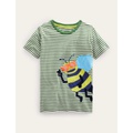Boden Funny Applique T-shirt - Safari/Ivory Bee
