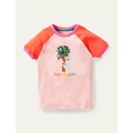 Boden Printed Graphic Raglan T-shirt - Boto Pink Koala