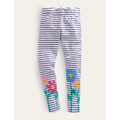 Boden Fun Leggings - Vanilla Pod/Navy Flowers