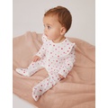 Boden Frill Sleeve Sleepsuit - Ivory Confetti Hearts