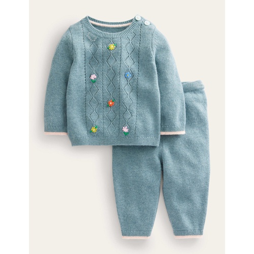 보덴 Boden Embroidered Knitted Playset - Pebble Blue