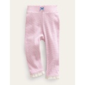 Boden Ribbed Lace Leggings - Ivory/Pink