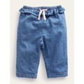 Boden Ruffle Woven Bottoms - Mid Chambray