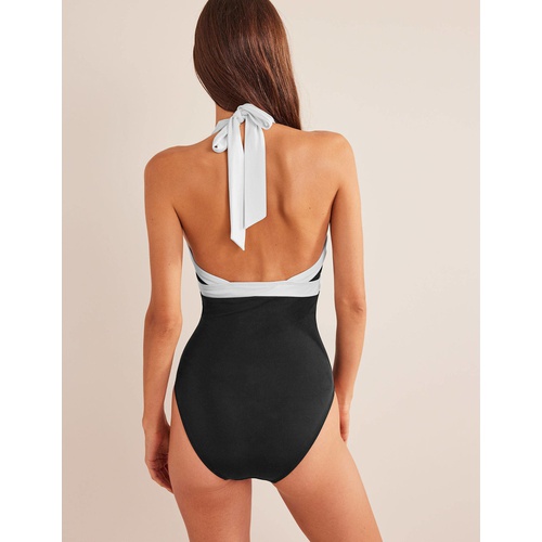 보덴 Boden Ithaca Halter Swimsuit - Black Colourblock