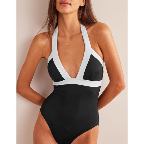 보덴 Boden Ithaca Halter Swimsuit - Black Colourblock