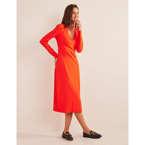 보덴 Boden Column Jersey Midi Dress - Red Alert