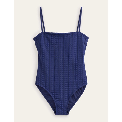 보덴 Boden Skinny Strap Swimsuit - Navy Texture