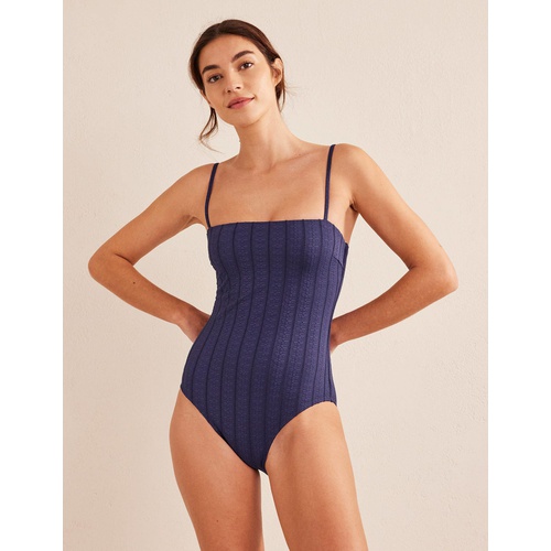 보덴 Boden Skinny Strap Swimsuit - Navy Texture