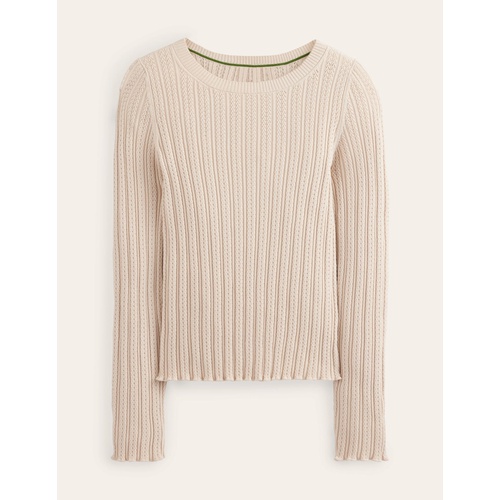 보덴 Boden Ribbed Long Sleeve Tee - Rope