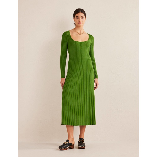 보덴 Boden Scoop Neck Ribbed Dress - Park Ranger