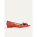 Boden Pointed Ballet Flats - Tomato Suede