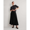 Boden Satin Party Maxi Skirt - Black