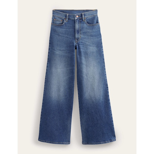 보덴 Boden High Rise Wide Leg Jeans - Mid Vintage