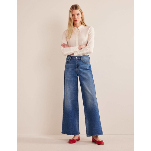 보덴 Boden High Rise Wide Leg Jeans - Mid Vintage