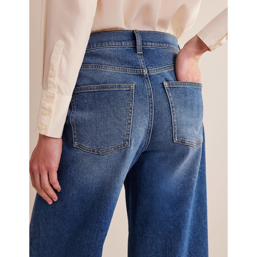 보덴 Boden High Rise Wide Leg Jeans - Mid Vintage