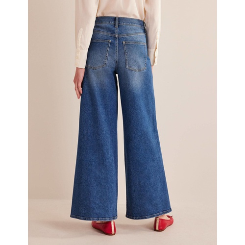 보덴 Boden High Rise Wide Leg Jeans - Mid Vintage