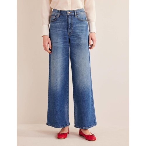 보덴 Boden High Rise Wide Leg Jeans - Mid Vintage