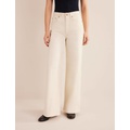 Boden High Rise Wide Leg Jeans - Ecru