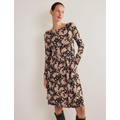 Boden Abigail Jersey Dress - Black, Paisley Passion