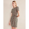 Boden Knot Front Jersey Dress - Cavolo Nero, Paisley Pop