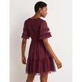 Boden Smocked Tulle Mini Dress - Ruby Ring