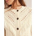 Boden Oversized Fringed Cardigan - Ivory