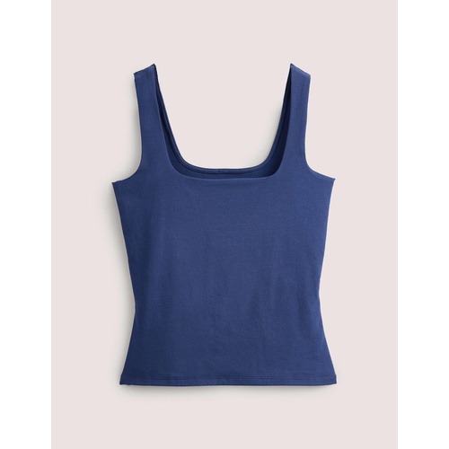 보덴 Boden Double Layer Square Neck Vest - Prussian Blue