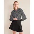 Boden Ruched Yoke Jersey Shirt - Black, Dotty Daisy