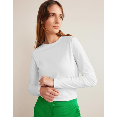 보덴 Boden Perfect Long Sleeve T-Shirt - White