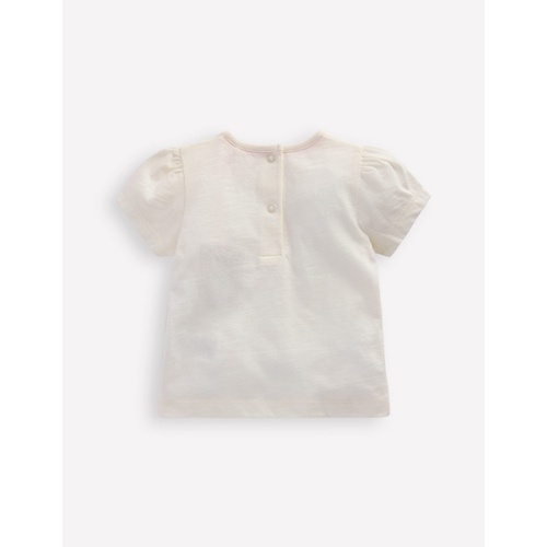 보덴 Boden Girls Puff Sleeve Logo T-Shirt