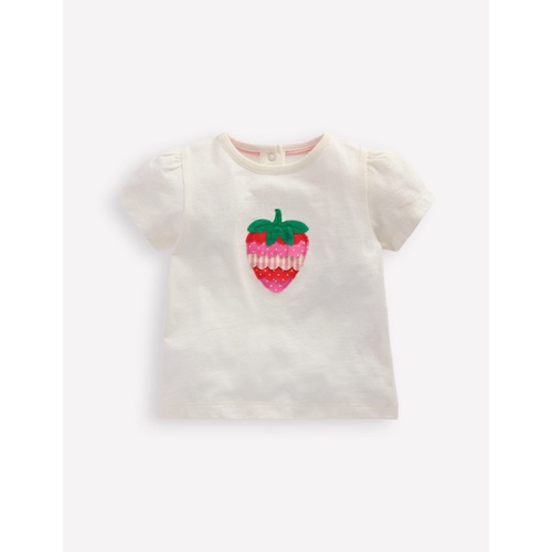 보덴 Boden Girls Puff Sleeve Logo T-Shirt