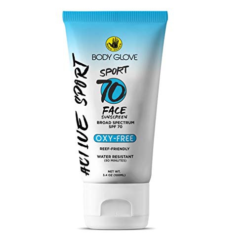  Body Glove Sport SPF70 Face Sunscreen Broad Spectrum UVA/UVB SPF 70, Oxy-Free Reef Friendly, Water Resistant (80 Minutes) 3.4 ounce