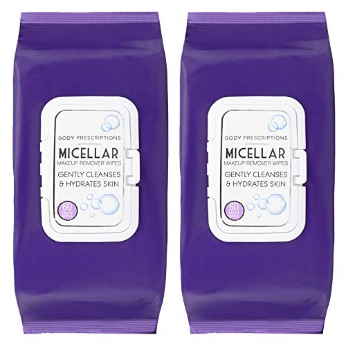  Body Prescriptions - 2 Pack (60 Count Each) Skin Cleansing Micellar Makeup Remover Wipes