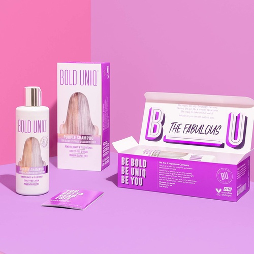  Bold Uniq Purple Shampoo for Blonde Hair: Blonde Shampoo Eliminates Brassy Yellow Tones- Lightens Blonde, Platinum, Ash, Silver and Grays- Paraben & Sulfate Free Toner- Revitalize Bleached &