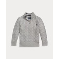 Cable-Knit Cotton Quarter-Zip Sweater