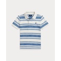 Striped Cotton Mesh Polo Shirt