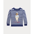 Striped Polo Bear Fleece Sweatshirt