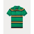 Striped Cotton Mesh Polo Shirt