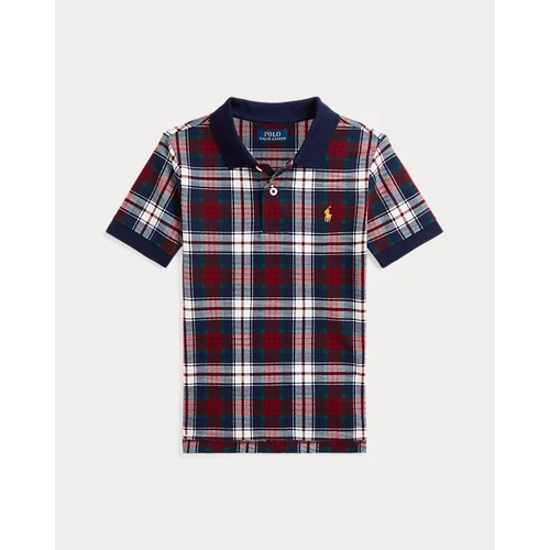 폴로 랄프로렌 Plaid Cotton Mesh Polo Shirt