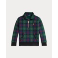 Plaid Fleece Collared Sweatshirt