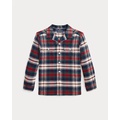 Plaid Cotton Twill Camp Shirt