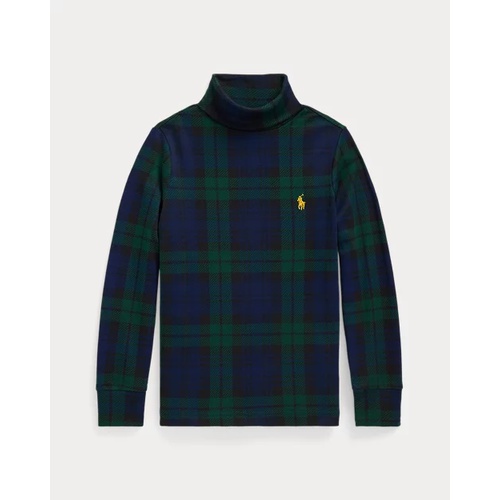 폴로 랄프로렌 Plaid Cotton Interlock Turtleneck