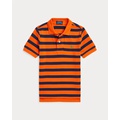 Striped Cotton Mesh Polo Shirt