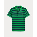 Striped Cotton Mesh Polo Shirt