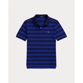 Striped Cotton Mesh Polo Shirt