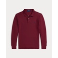 Cotton Mesh Long-Sleeve Polo Shirt