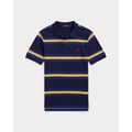 Striped Cotton Mesh Polo Shirt