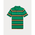 Striped Cotton Mesh Polo Shirt