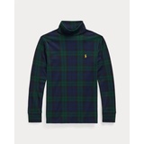 Plaid Cotton Interlock Turtleneck